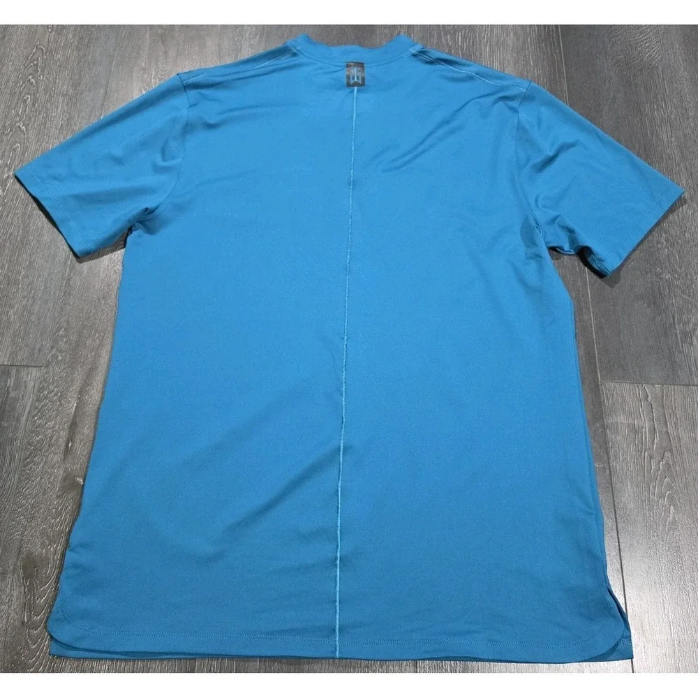 Nike‎ Dri-Fit Tiger Woods Blade Collar Polo Shirt Men M Blue Golf Reflective